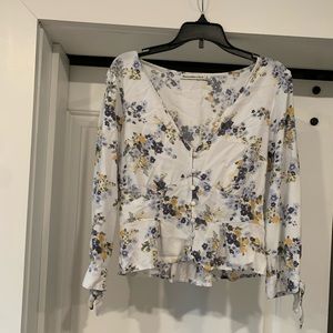 Abercrombie & Fitch Floral Peplum Blouse Sz S